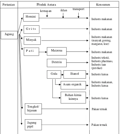 Gambar 1.  Jaringan industri pengolahan jagung 