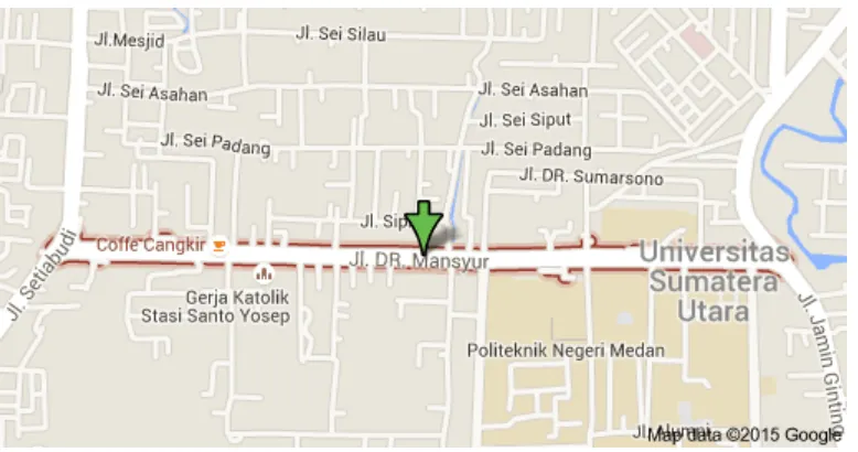 Gambar 2 : Peta Lokasi Jl. DR. Mansyur Kota Medan 