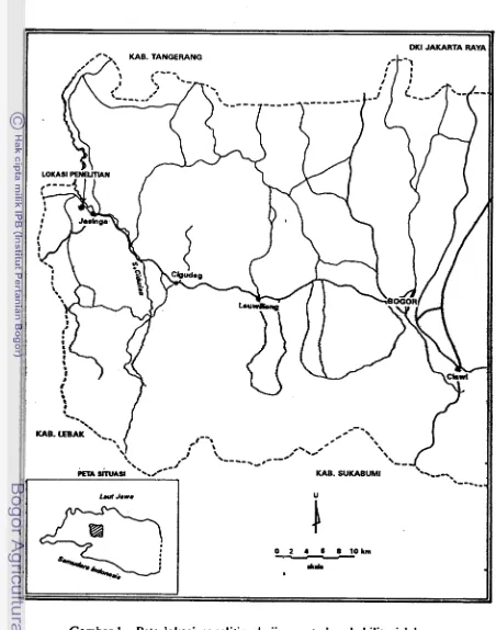 Gambar 1. Peta lokasi penelitian kajian rnetode rehabilitasi lahan 