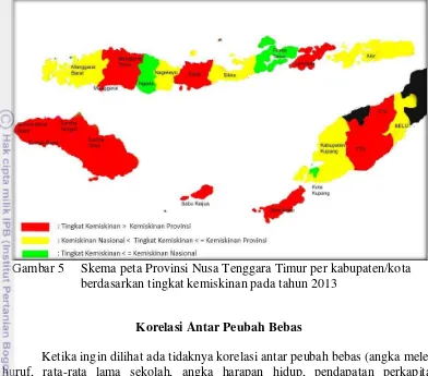 Gambar 5   Skema peta Provinsi Nusa Tenggara Timur per kabupaten/kota 