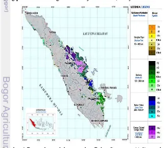 Gambar 1 Peta sebaran lahan gambut Pulau Sumatera (Adinugroho 2005) 