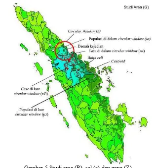 Gambar 5 Studi area (R), sel (a) dan zona (Z)  