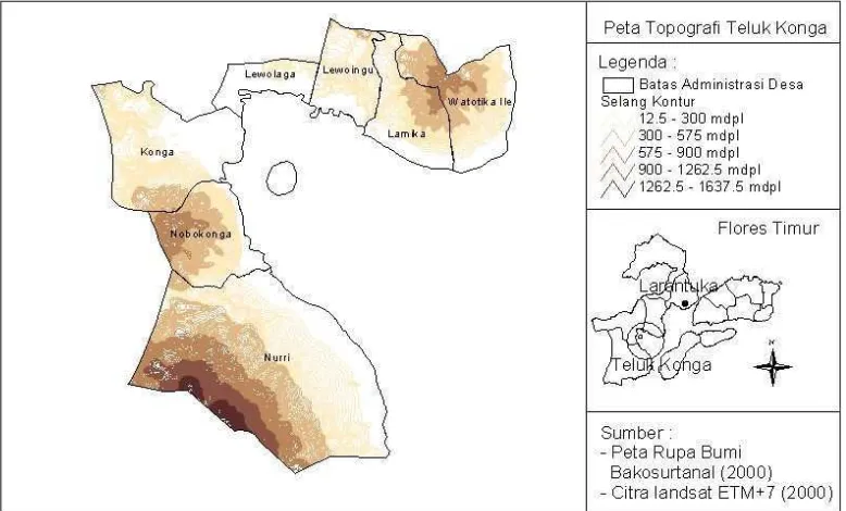 Gambar 12 Peta topografi Teluk Konga. 