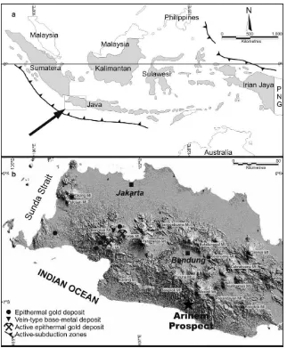 Fig. 1 (a) Map of the Indonesiaregion, arrow indicates the loca-tion of the study area
