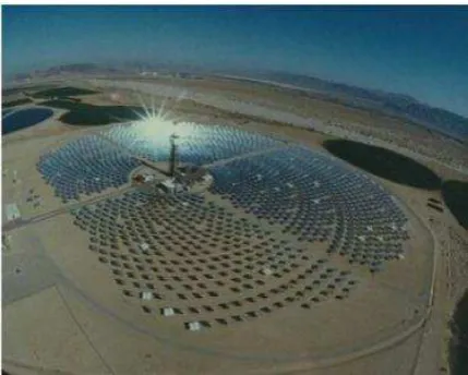 Figure 1.1: Central receiver system with a solar tower absorber 