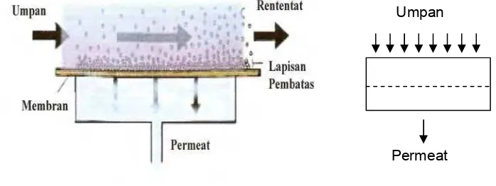Gambar 8. Sistem Aliran Umpan pada membran 