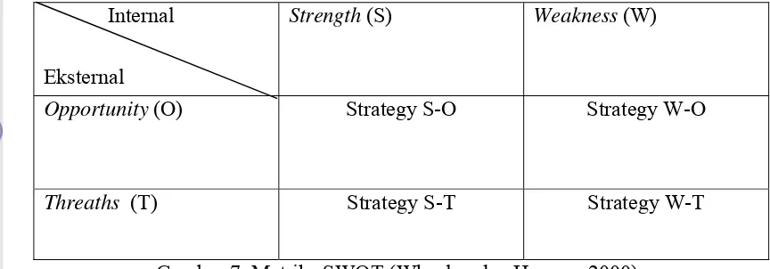 Gambar 7. Matriks SWOT (Wheelen dan Hunger, 2000) 