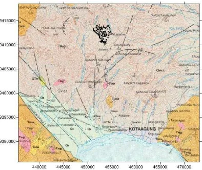 Gambar 2.4. Peta geologi regional daerah penelitian (Amin dkk, 1993) 
