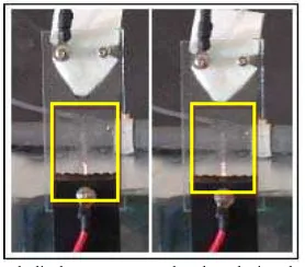 Fig.2. Spark discharge occur on the High Density Polyethylene material during the IPT test 