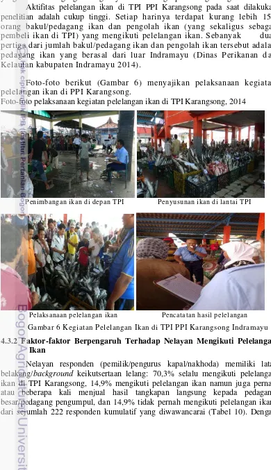 Gambar 6 Kegiatan Pelelangan Ikan di TPI PPI Karangsong Indramayu 