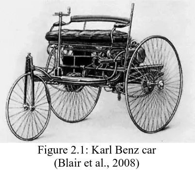 Figure 2.1: Karl Benz car  (Blair et al., 2008) 