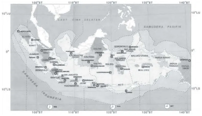 Gambar 1.1 Wilayah Indonesia terdiri atas gugusan pulau besar dan kecil.  