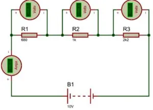 Gambar 31. Skematik Rangkaian Blok Rangkaian Resistor Seri 