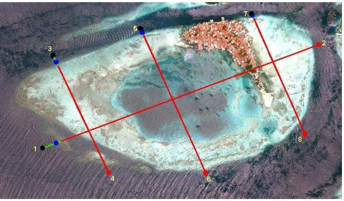 Gambar 7 Transek penampang melintang profil batimetri perairan P. Panggang  