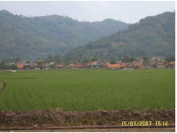 Gambar 3.2 Pemandangan Desa Jelekong, yang terletak di kaki Gunung Geulis   Sumber: Dok