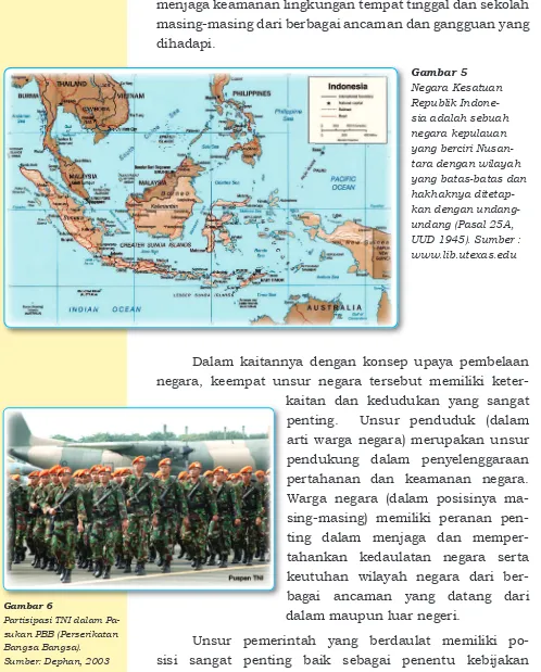 Gambar 6Partisipasi TNI dalam Pa-sukan PBB (Perserikatan Bangsa Bangsa). Sumber: Dephan, 2003
