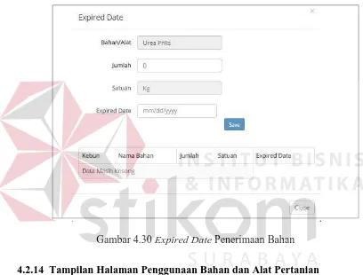 Gambar 4.30 Expired Date Penerimaan Bahan 