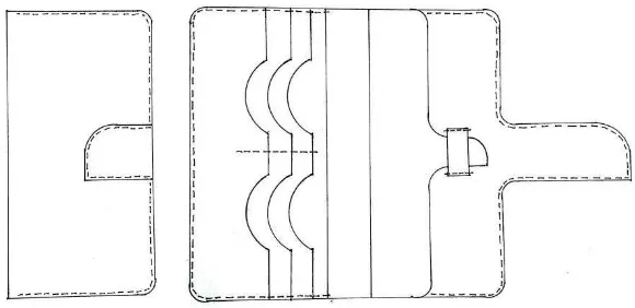 Gambar 10. Alternatif 4 desain interior (kanan) dan eksterior (kiri) long wallet 2 