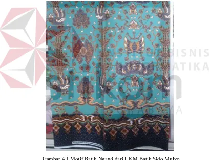 Gambar 4.1 Motif Batik Ngawi dari UKM Batik Sido Mulyo Sumber : Dokumentasi Peneliti. 