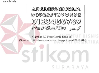 Gambar 3.7 Font Comic Sans MT  