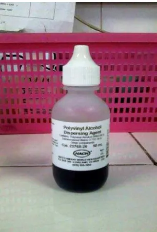 Gambar L.1. Reagen Mineral Stabilizer         Gambar L.2. Reagen Polyvinyl Alcohol                                                                                                  Dispersing Agent 