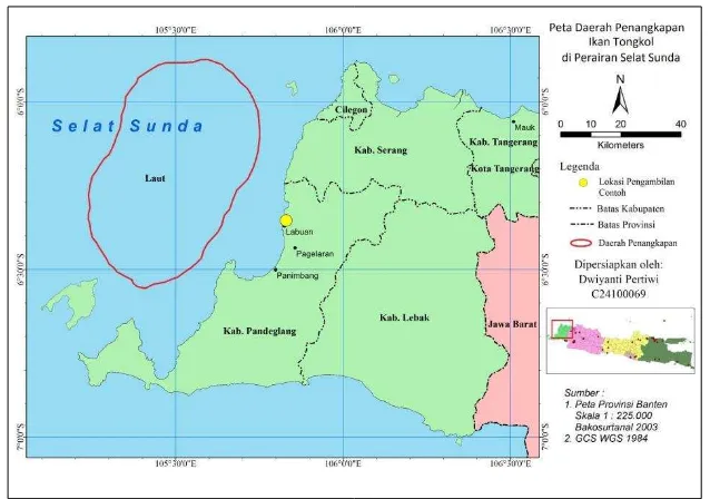 Gambar 2  Peta daerah penangkapan ikan tongkol ( Euthynnus affinis) 