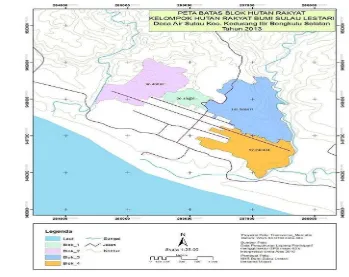 Gambar 8  Peta hutan rakyat Desa Air Sulau pada program TFCA-Sumatra  