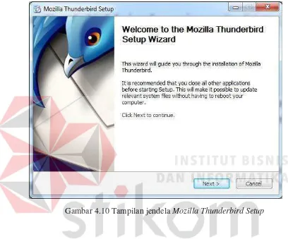 Gambar 4.10 Tampilan jendela Mozilla Thunderbird Setup  