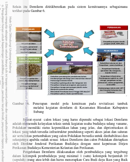 Gambar 6. Penerapan model pola kemitraan pada revitalisasi tambak                          