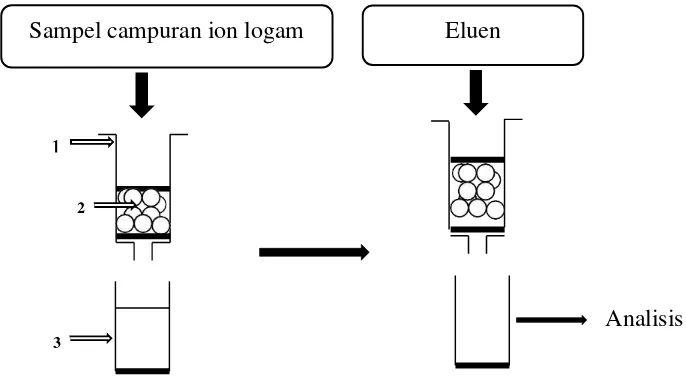 Gambar 4. Sistem Ekstraksi Fasa Padat (Sulastri, 2010: 3) 