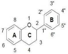 Gambar 2.  Struktur umum flavonoid.