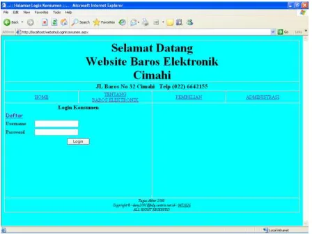Gambar 5 Tampilan Login Administrasi Dalam Website 