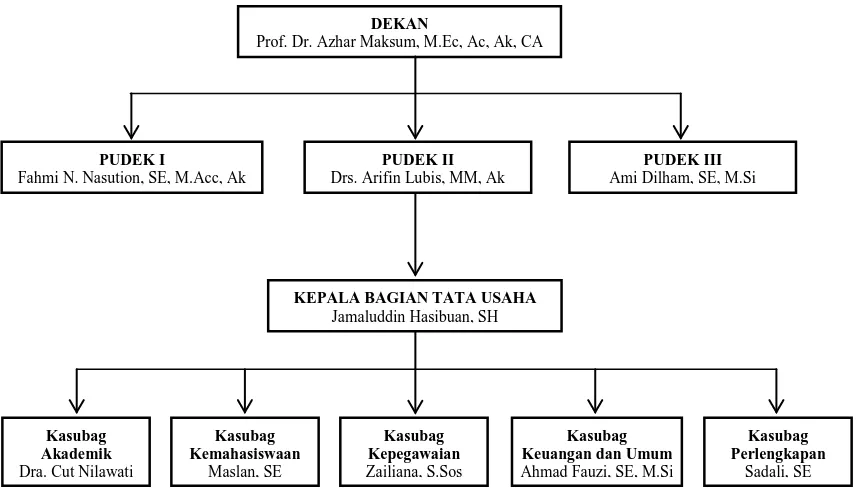 Gambar 2.1 Struktur Organisasi Fakultas Ekonomi dan BisnisUniversitas Sumatera Utara