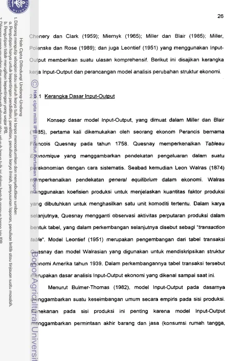 table". Model Leontief (1951) merupakan pengembangan dari tabel transaksi 