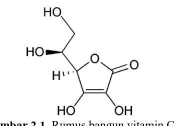 Gambar 2.1. Rumus bangun vitamin C          (Iqbal, et al., 2004). 