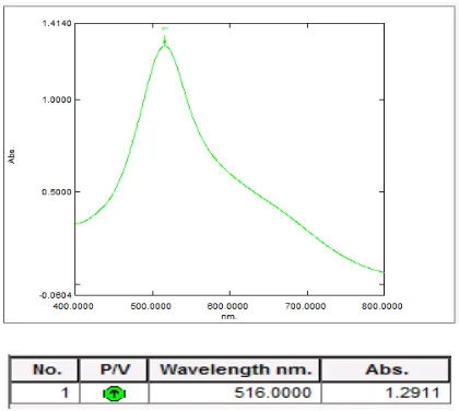 Gambar 4.1 Panjang gelombang maksimum DPPH dalam metanol 
