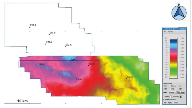 Gambar 5.20 Hasil interpolasi horison BASE-Z pada area off-shore 