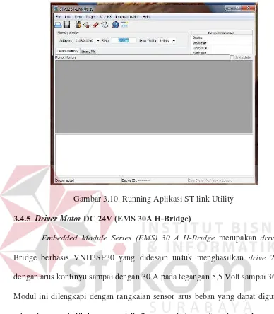 Gambar 3.10. Running Aplikasi ST link Utility 