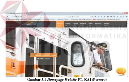 Gambar 3.1 Homepage Website PT. KAI (Persero) 