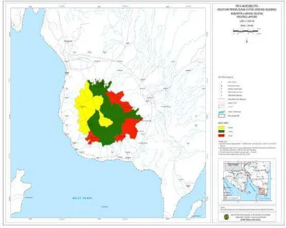 Gambar 2. Peta Lokasi Penelitian di Kesatuan Pengelolaan Hutan Lindung (KPHL) Model Gunung Rajabasa Lampung Selatan (Kesatuan Pengelolaan Hutan Lindung Model Gunung Rajabasa, 2013)