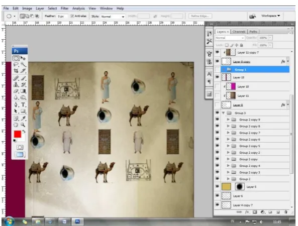 Gambar III.6. Contoh blending jenis multiply 