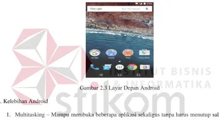 Gambar 2.3 Layar Depan Android 
