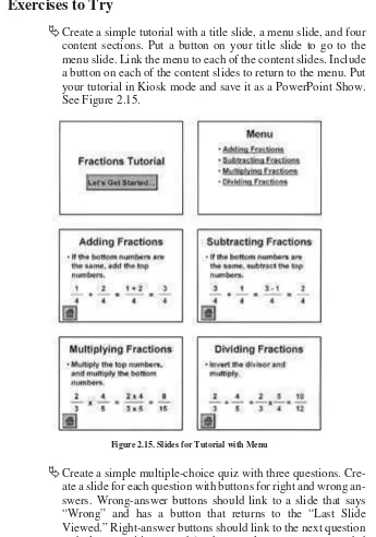 Figure 2.15. Slides for Tu torial with Menu