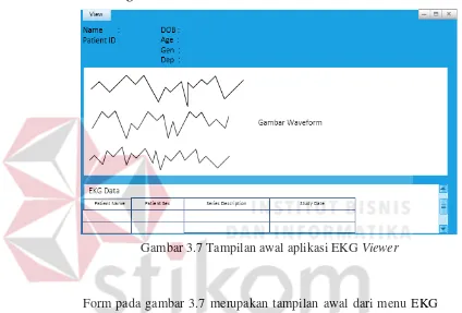 Gambar 3.7 Tampilan awal aplikasi EKG Viewer 