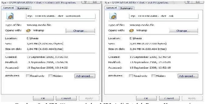 Gambar 7. Ukuran File MP3 Sebelum Penyisipan