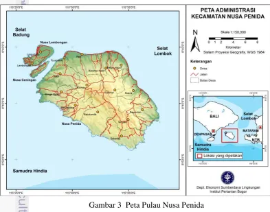 Gambar 3  Peta Pulau Nusa Penida 