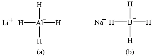 Gambar 5 (a) Struktur LiAlH4 dan (b) Struktur NaBH4
