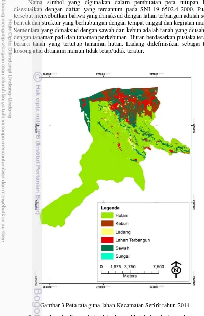 Gambar 3 Peta tata guna lahan Kecamatan Seririt tahun 2014 