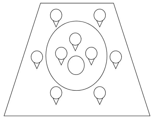 Gambar  42. Pola lantai Pengembangan garis lengkung  pengembangan 3 