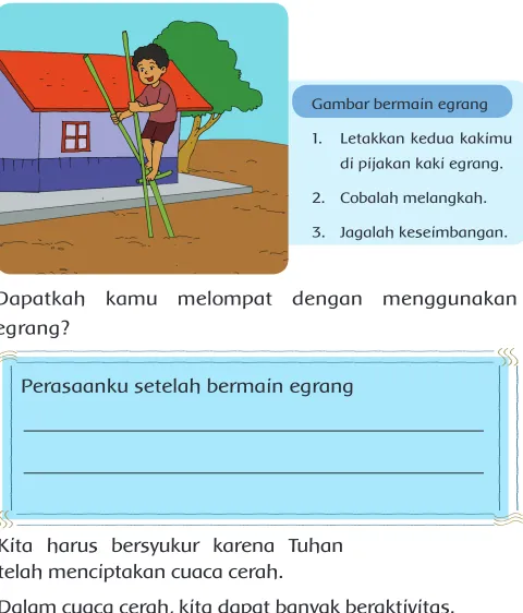 Gambar bermain egrang